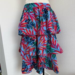 NWT Tabitha Brown Target Tropical floral Tiered Midi Skirt Large spring summer